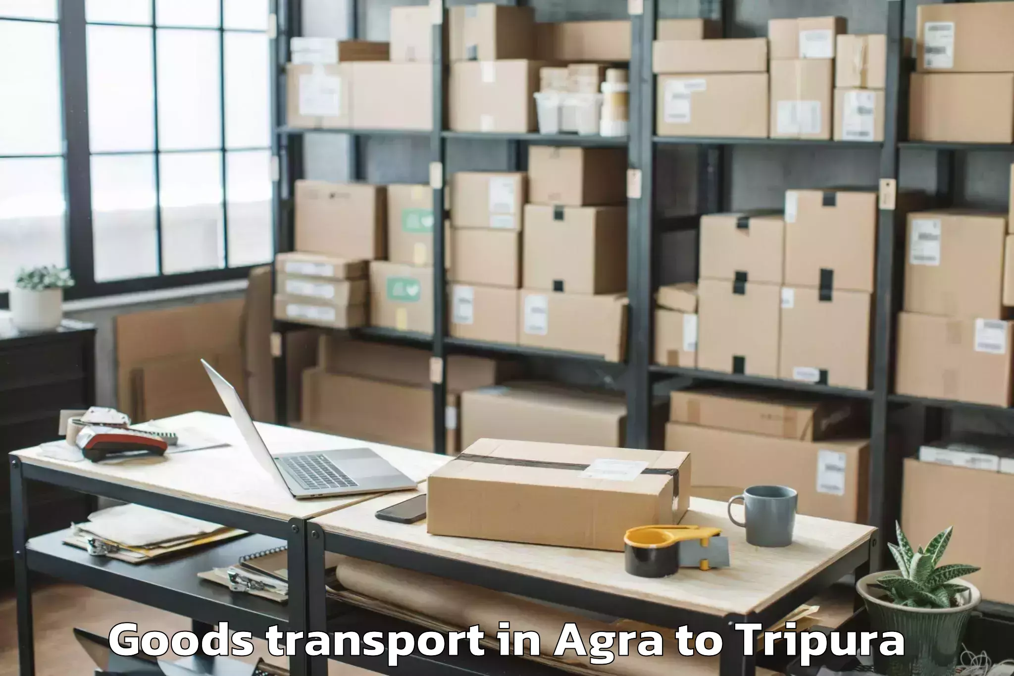 Trusted Agra to Kamalpur Airport Ixq Goods Transport